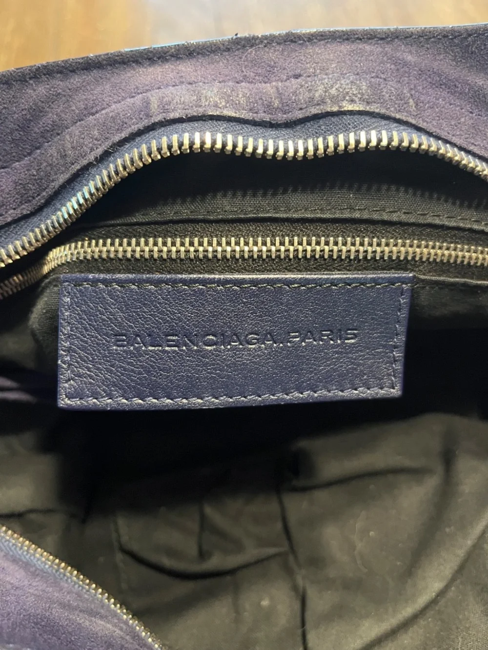 Balenciaga First Bag Suede Color Blue Nuit
